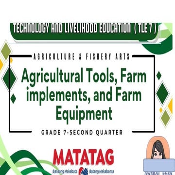 AGRICULTURAL TOOLS and equipment in farming | PPTX