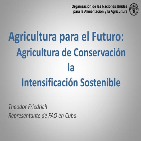 Agricultura para el Futuro: Agricultura de Conservación la Intensificación So...