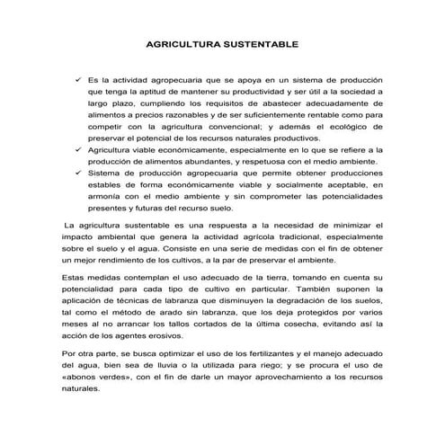 Agricultura sustentable