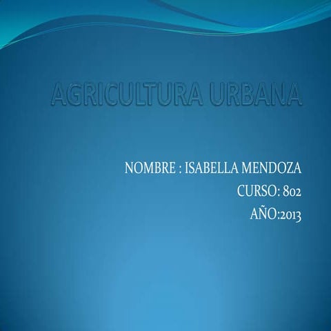 Agricultura urbana