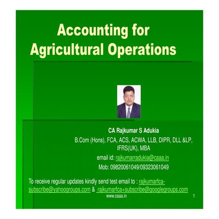 Agriculture Accounting Agriculture Accounting