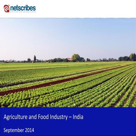 Market Research Report : Agriculture and food industry in india 2014 - Sample