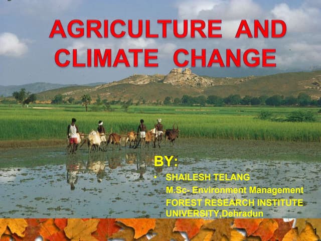 Agriculture and Climate Change