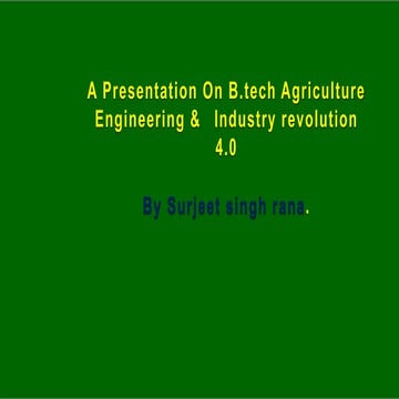 Agriculture engineering & industry revolution 4.0