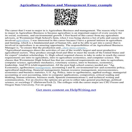 Agriculture Essay Topics