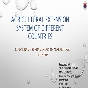 Agricultural extension system of different countries