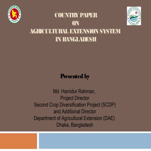 Agriculture Extension system in Bangladesh 