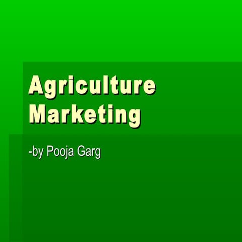Agriculture marketing