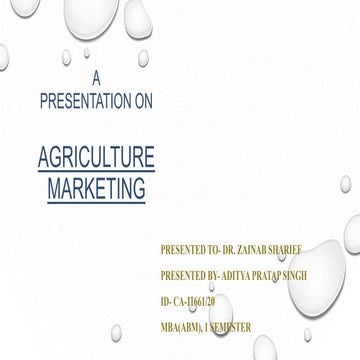 Agriculture Marketing