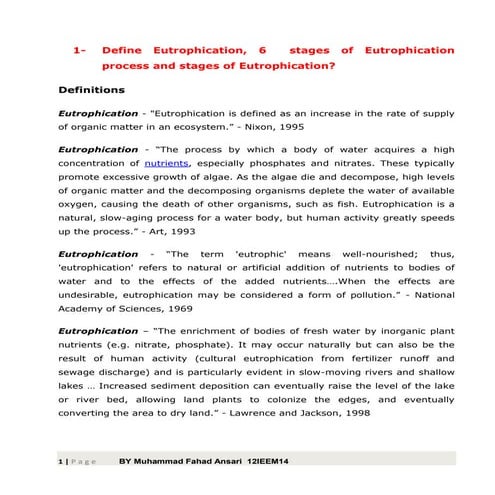 Agriculture pollution notes  BY Muhammad Fahad Ansari  12IEEM14