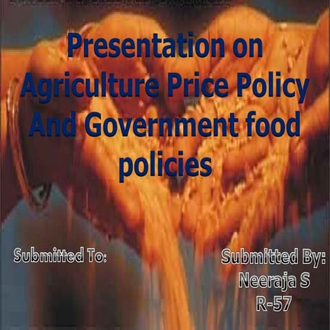 Agriculture price policy
