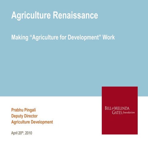 Agriculture renaissance 2010