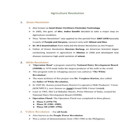 Agricultural Revolution in India