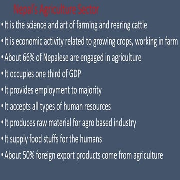 Agriculture sector & industrial sector of Nepal