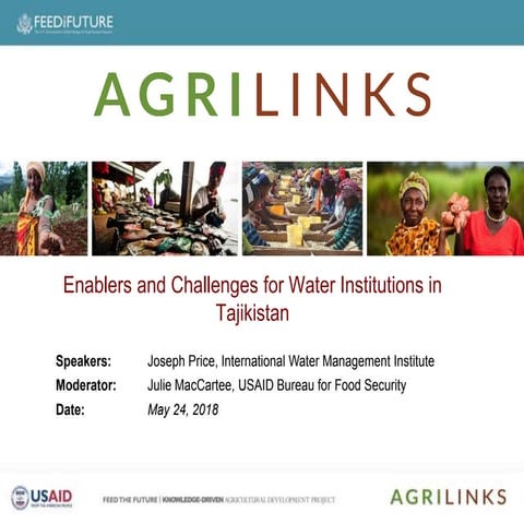 Enablers and Challenges for Water Institutions in Tajikistan 