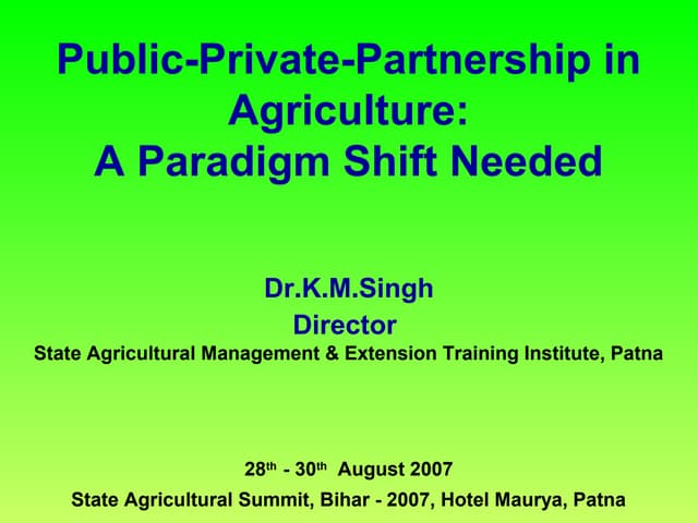 Agril summit 2007, patna