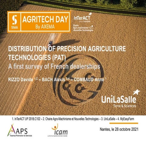 Distribution of precision agriculture technologies: a first survey of French ...