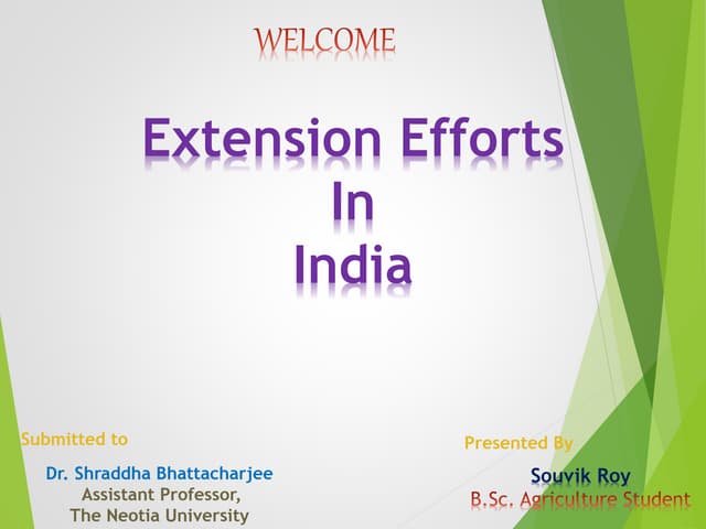 Extension Efforts In India