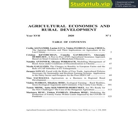 Agritourism As A Business In Regional Rural Development | PDF