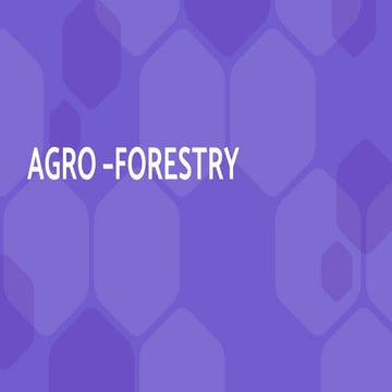 Agro forestry 