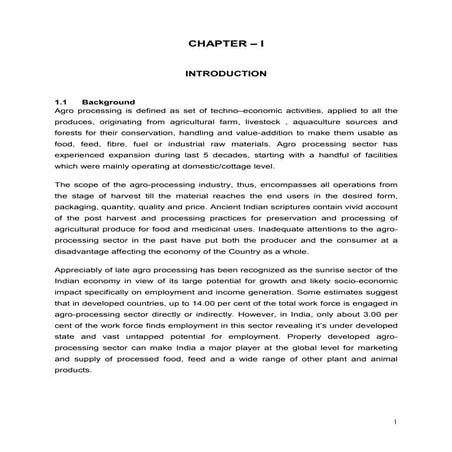 Agro processing study | PDF