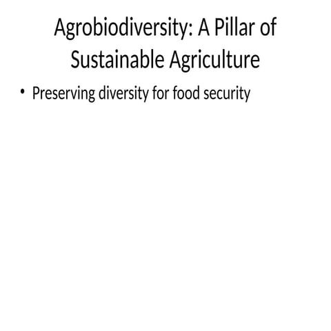 Agricultural biodiversity | PPTX