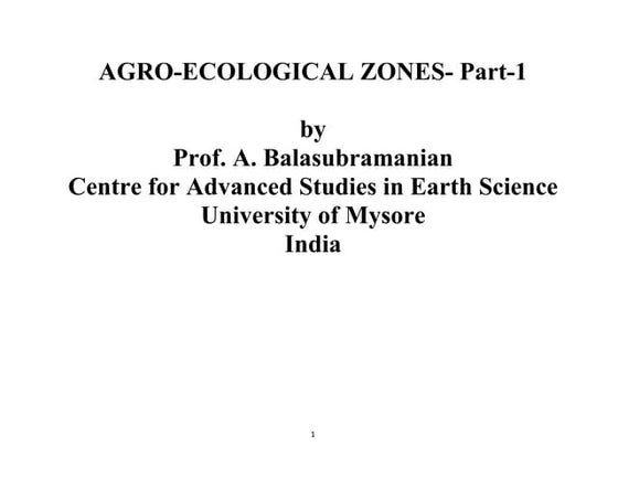 Agro-Ecological Regions of India | PDF