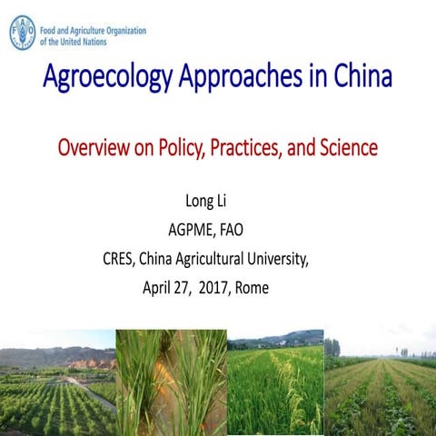 Agroecology Approaches in China