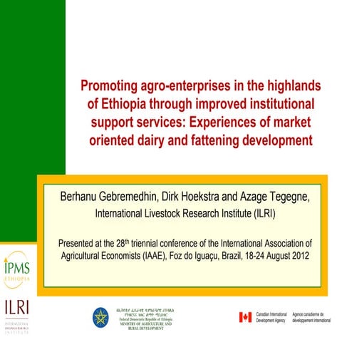 Promoting agro-enterprises in the highlands of Ethiopia through improved inst...