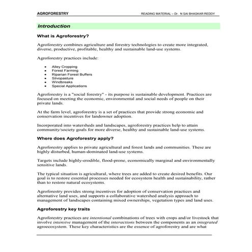 Agroforestry 