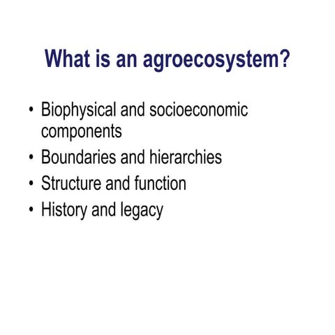 Agroforestry agroecosystem analysis