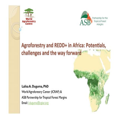 Agroforestry and redd+ in Africa: potentials, challenges and the way forward