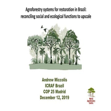 Agroforestry systems for restoration in Brazil:  reconciling social and ecolo...