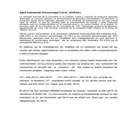 Agro industrial paramonga s