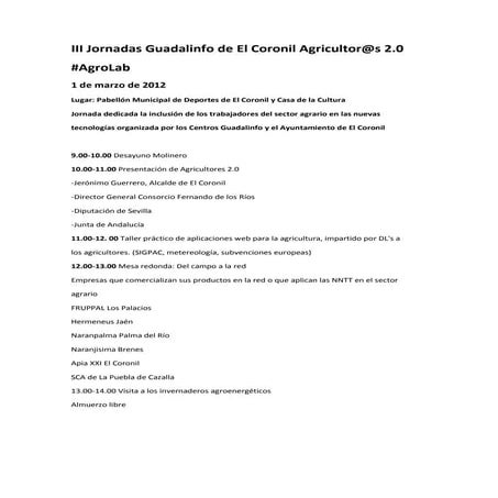 Jornada Agricultor@s 2.0 #AgroLab
