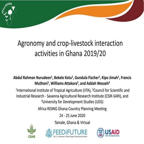 Agronomy and crop-livestock interaction activities in Ghana 2019/20 