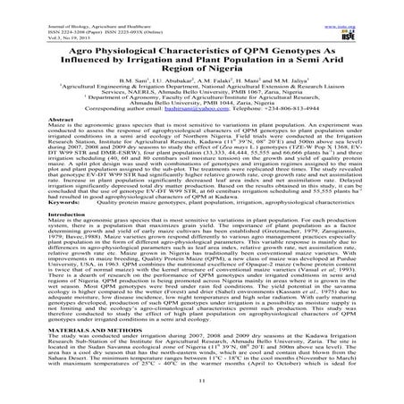 Agro physiological characteristics of qpm genotypes as influenced by irrigati...