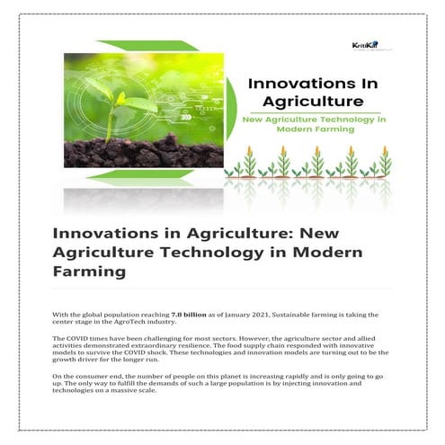 Latest Innovations in AgriTech Industry