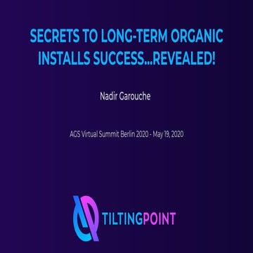 SECRETS TO LONG-TERM ORGANIC INSTALLS SUCCESS...REVEALED!