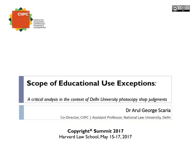 Scope of Educational Use Exceptions  