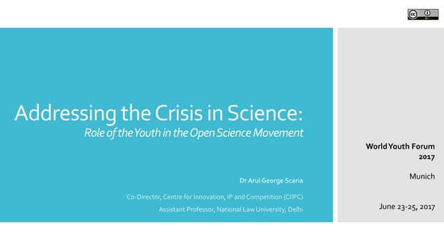 Addressing the Crisis in Science: Role of the Youth in the Open Science Movement