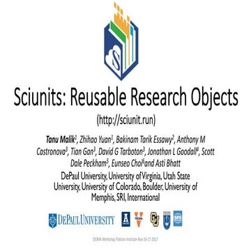 Sciunits: Reusable Research Objects 