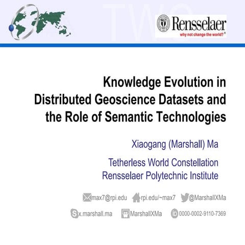 Knowledge Evolution in Distributed Geoscience Datasets and the Role of Semant...