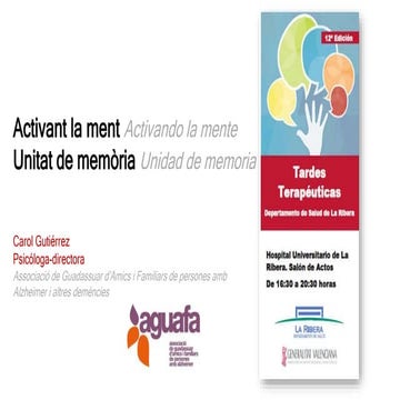 Activando la Mente. Unidad de Memoria (por Carolina Gutiérrez)