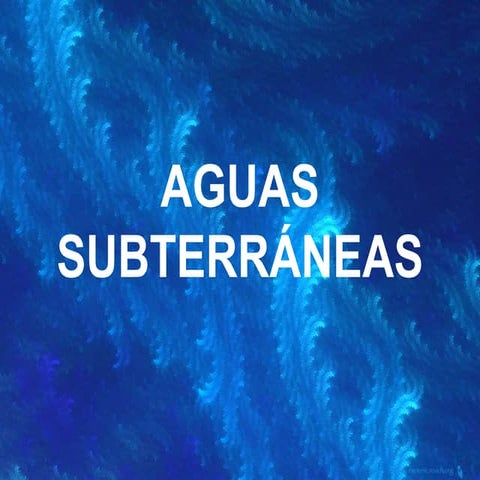 Aguas subterráneas