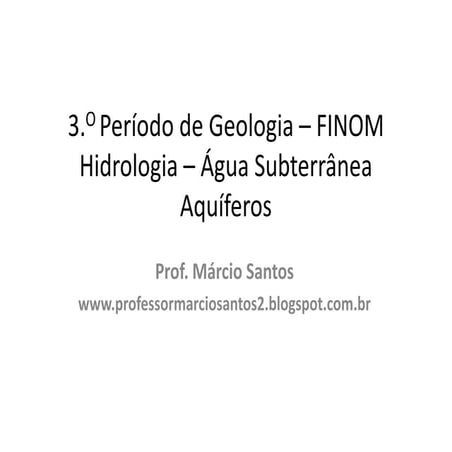 Agua subterrânea   aquíferos