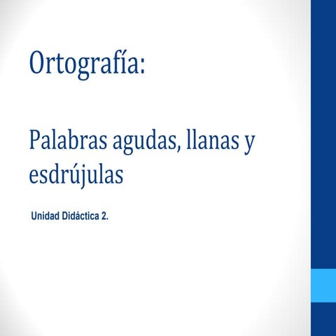 Agudas, llanas, esdrújulas