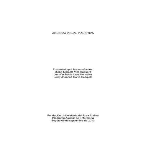 Agudeza visual y auditiva trabajo escrito