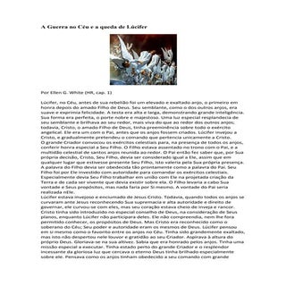 A guerra no céu e a queda de lúcifer