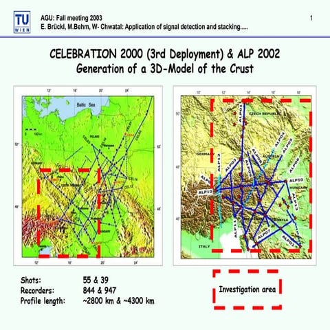 CELEBRATION 2000 (3rd Deployment) & ALP 2002Generation of a 3D-Model of the ...